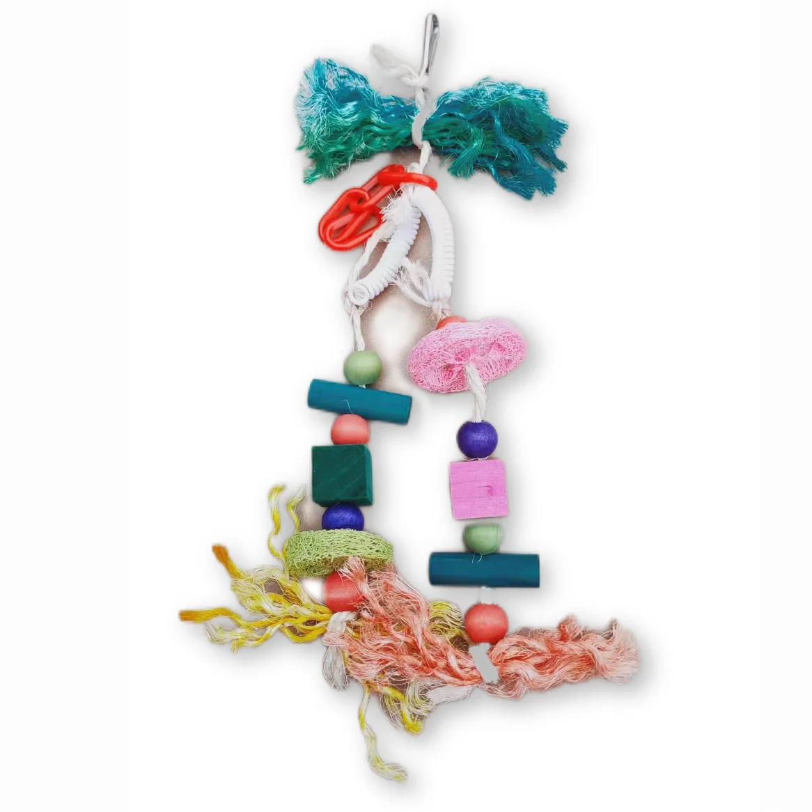 Colorful Eco-Friendly Wooden Nibbling Toys Bird Cage Decorative Pendant and Parrot Toys Square Shape Indoor Use Tpet Brand