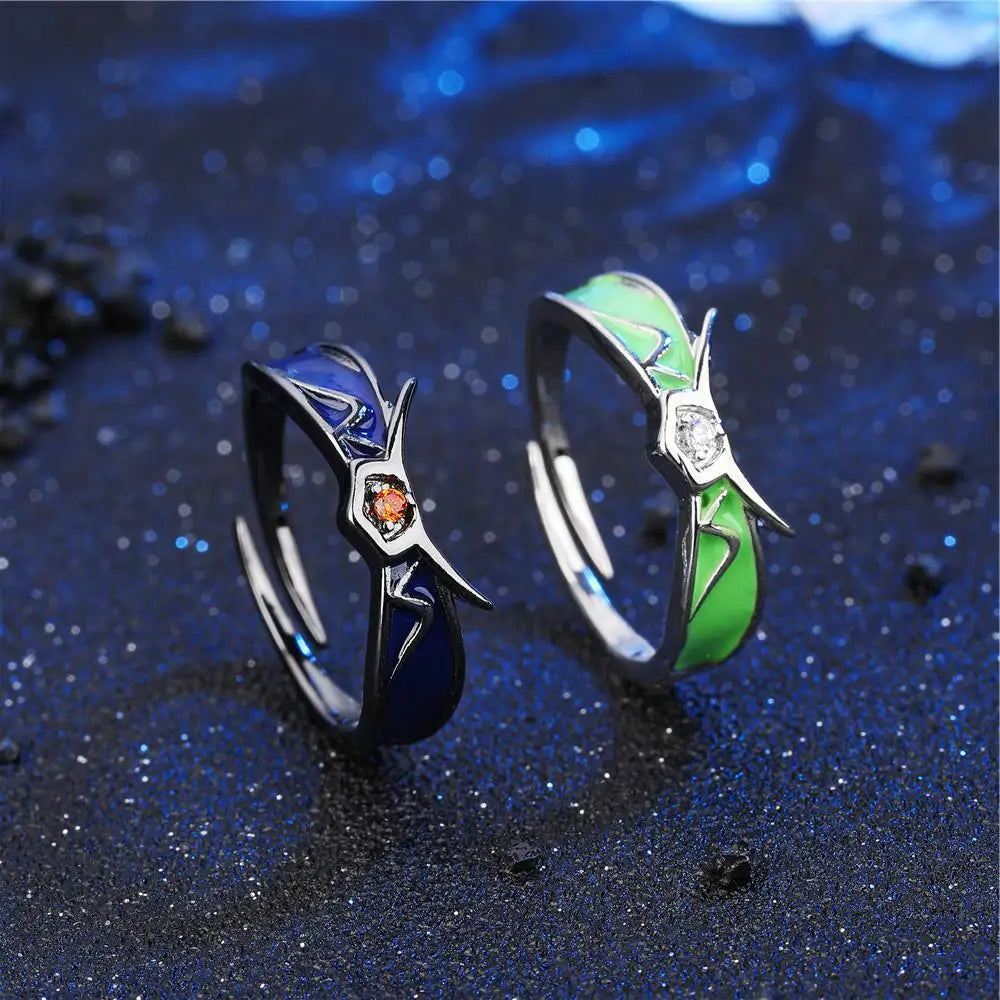 Anime Creative Ring Adjustable Cosplay Unisex Couple Lover Rings Prop Jewelry Gift Accessories