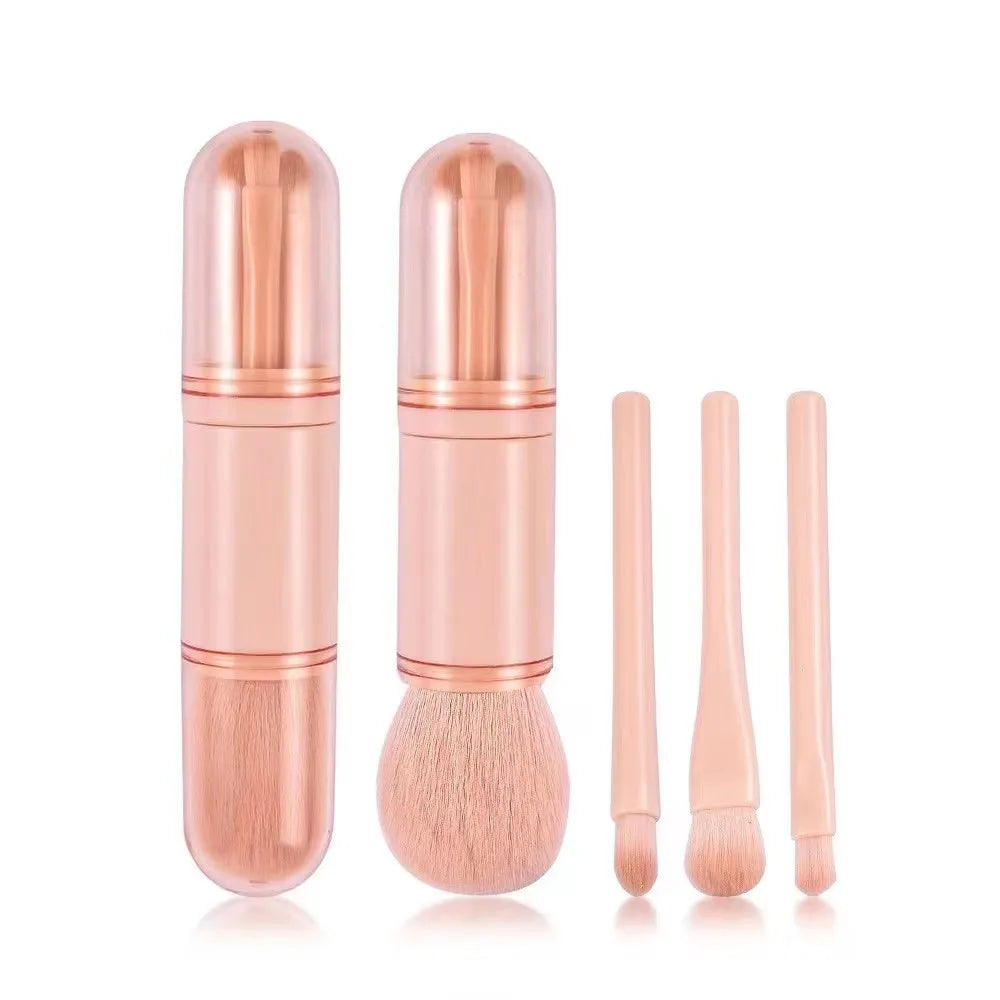 4 in 1 Makeup Brush Set for Foundation Blending Blush Portable Eye Blush Brush for Travel