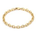 Simple Geometric Classic Jewelry Stainless Steel Gold Cable Oval Link Chain Cuff Bracelet