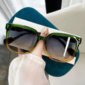 Ultra-Light Temperament Retro UV Protection Square Round Outdoor Driving Shades PC Large Frame Gradient Color Sunglasses