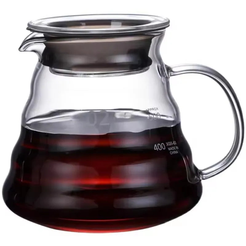 600ml Borasilicate Glass Server Drip Coffee & Tea Pot Kitchen Machine