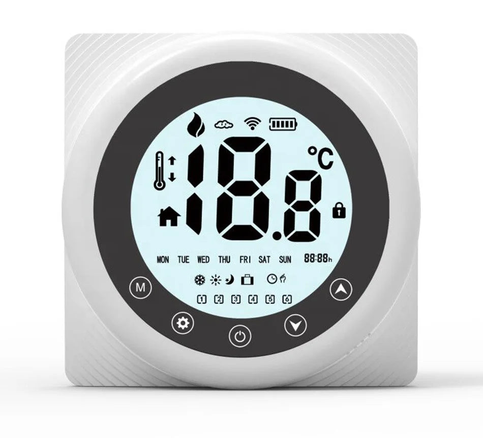 Best Tuya Modern Thermostat WiFi Wireless Open 7-Day Programmable Fire Resistant Touch Screen Wall Mount Room Temperature
