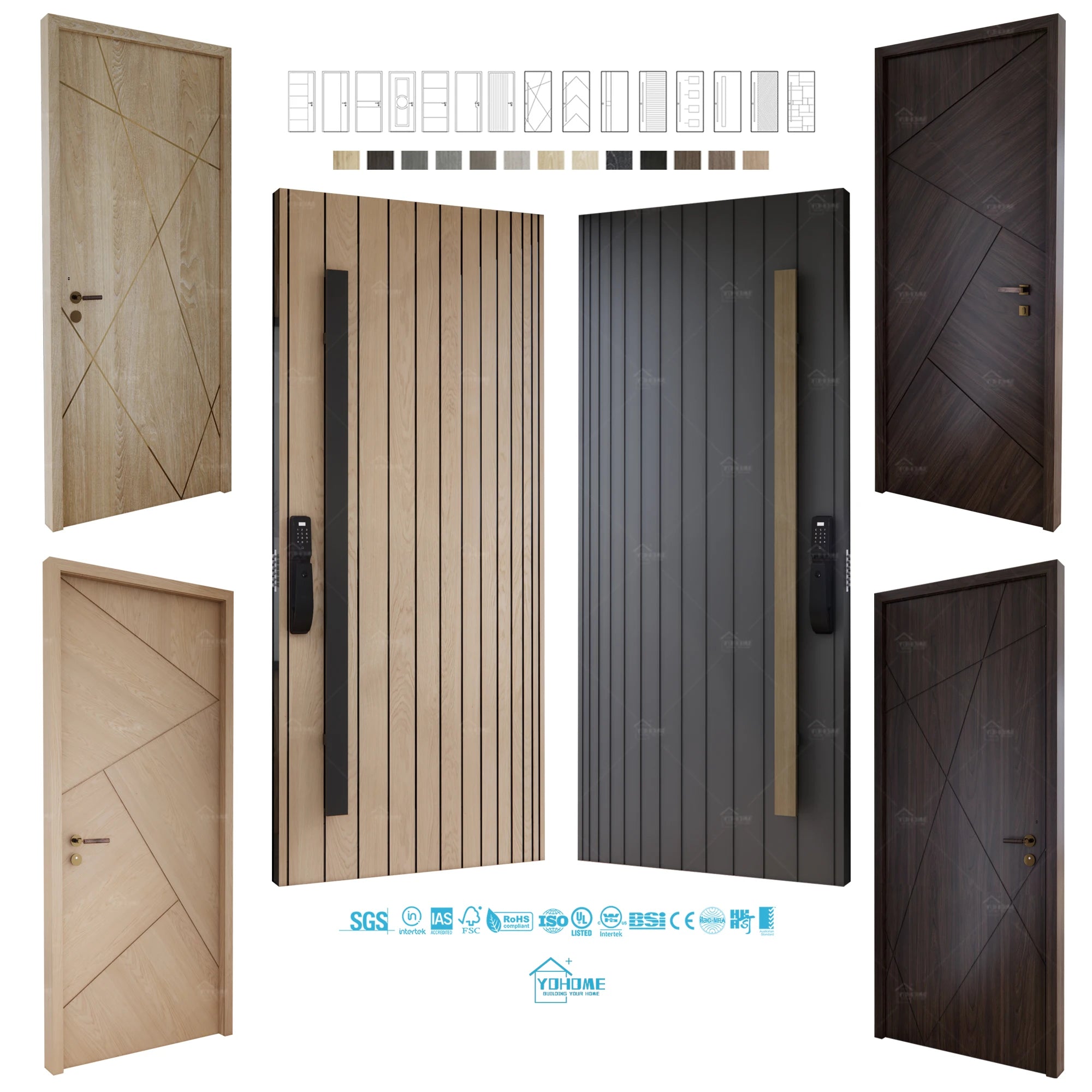 China Top Manufacturer Custom Villa Entrance Security Door Exterior House Doors With Smart Lock Large Entrance Pivot Door