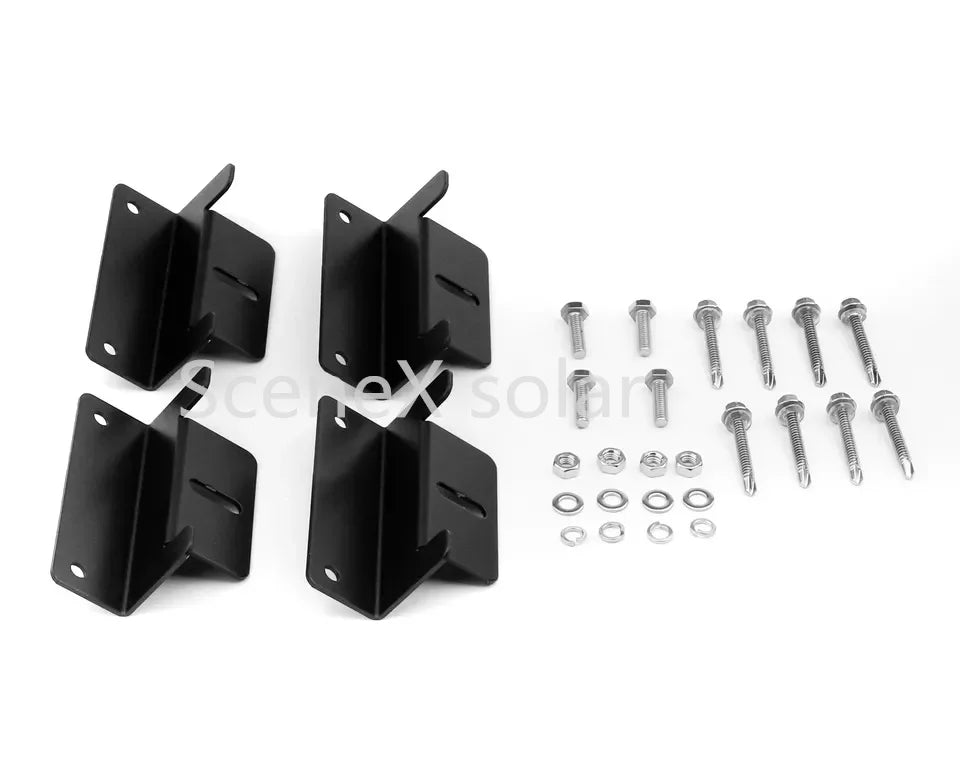DIY off Grid Aluminium Solar Panel Z Brackets Roof Solar Panel Bracket 4pcs Black Solar Panel Mounting Kits