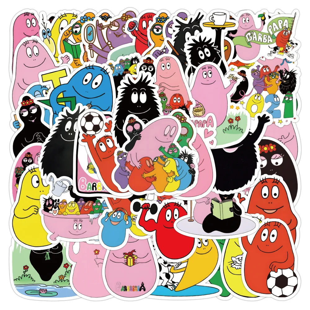 50PCS Classic Germany Animation Funny Cute Cartoon Les Barbapapa Sticker