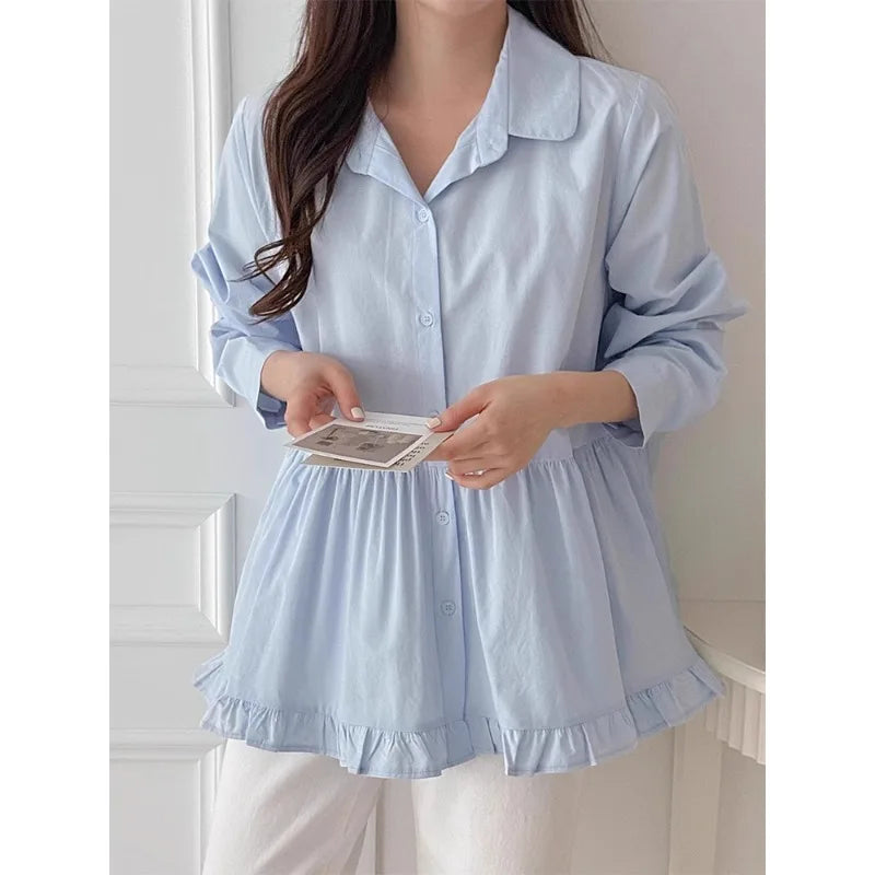 Boutique Wholesale 2025 Spring New Fashionable Design Sense Single Breasted Loose Long Sleeved Women's Shirt