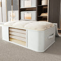 Large Capacity Foldable Quilt Storage Bag Clear Window Clothes Blanket Bedding Storage Box Organizer Storage Containers