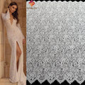 Factory Wholesale Custom Bridal Wedding Dress Ivory Lace Trim Floral French Tulle Lace 3 Meters Chantilly Eyelash Lace Fabric