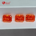 Full Sizes Papaya Color 4K Crushed Radiant Ice Cut Cz Gemstones Vivid Orange Color Synthetic Loose Diamonds Cubic Zirconia