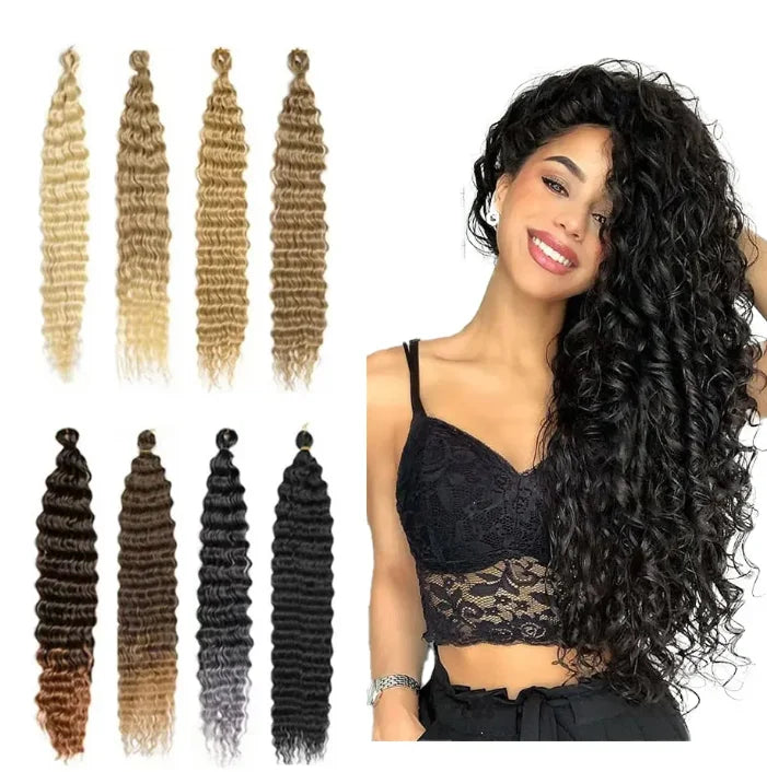 Deep Wave Synthetic Wig 24 Inch 100g Deep Curly Crochet Hair Wigs for Women