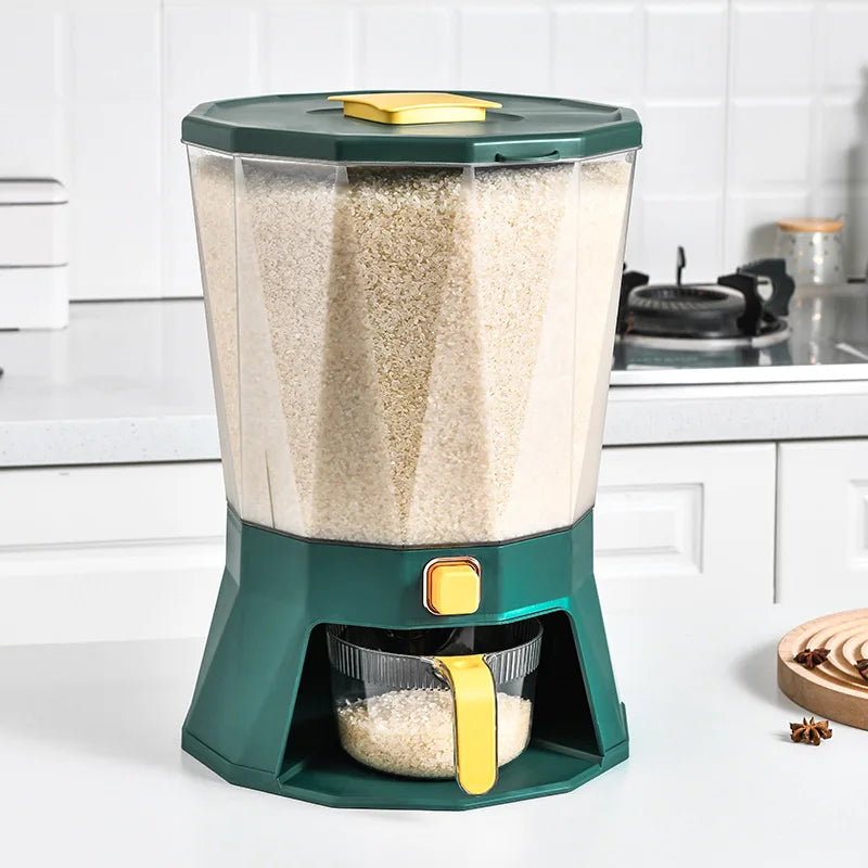 Rotating Airtight Rice Dispenser Storage Box Nordic Kitchen Cereal Food Rice Grain Sealed Container Dispenser