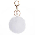 8CM White Fur Ball Keychains Pompom Bulk Furball Puffballs Key Chains