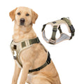 Custom Khaki Soft Padded Reflective Adjustable Oxford Training Dog Harness No Pull Pet Harness Vest for Large Medium Dogs