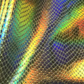 Holographic Iridescent Synthetic Pu Scale Leather Waterproof Decorative Craft Material