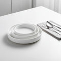 Nordic Style Eco-Friendly Porcelain White Microwave Safe Customizable Tableware for Hotels Breakfast/Cake/Baking Plate