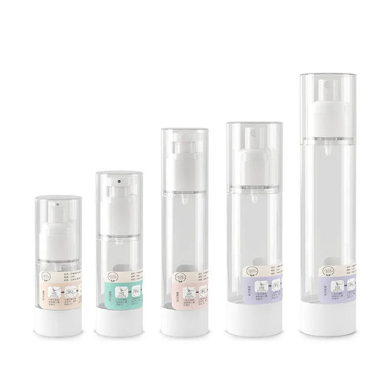 Luxury White Cosmetic Customizable Airless Refillable Pump Lotion Bottle for Cosmetic