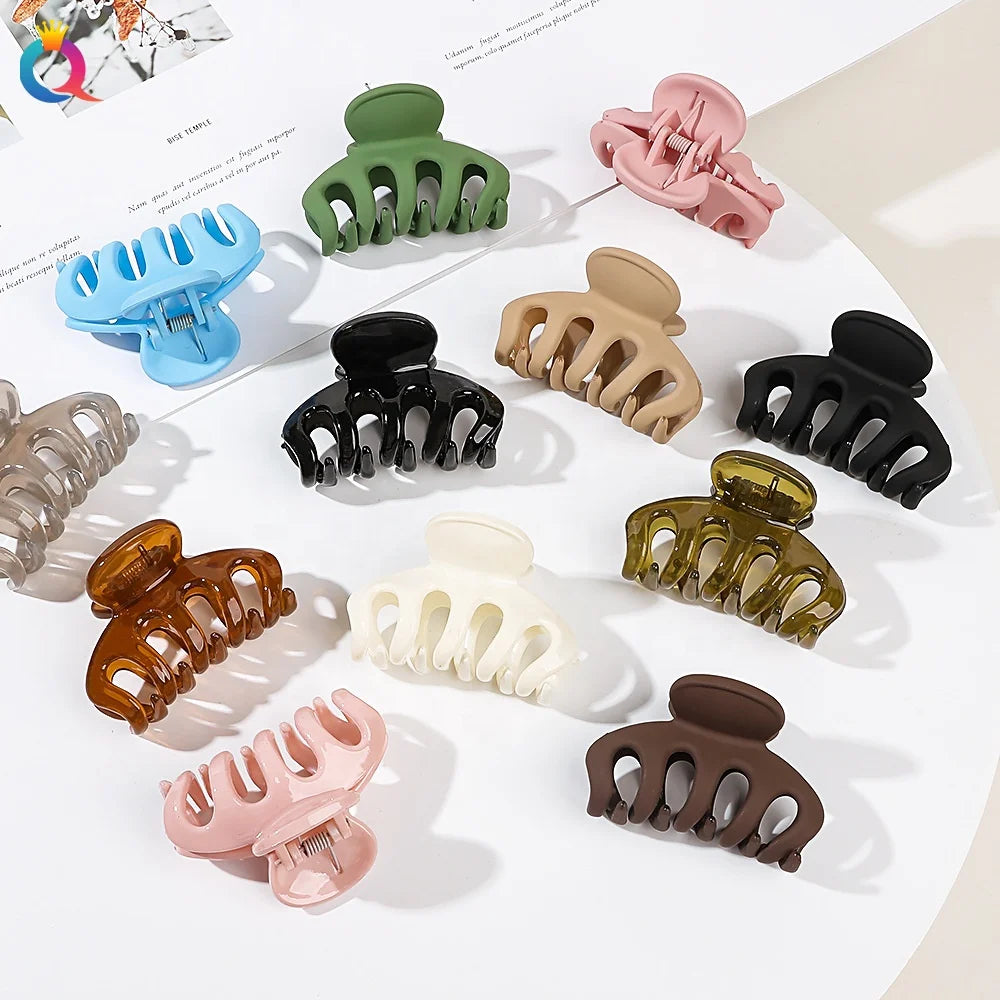 QIYUE Small Size Plastic Pumpkin Hair Claw Clip Woman's Hair Accessories Hair Clasp Clamp