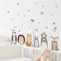 Cartoon Bear Fox Hedgehog Wall Stickers Cute Stars Dots Decals Creative Kid's Bedroom Wallpaper Children's Decorative Murals