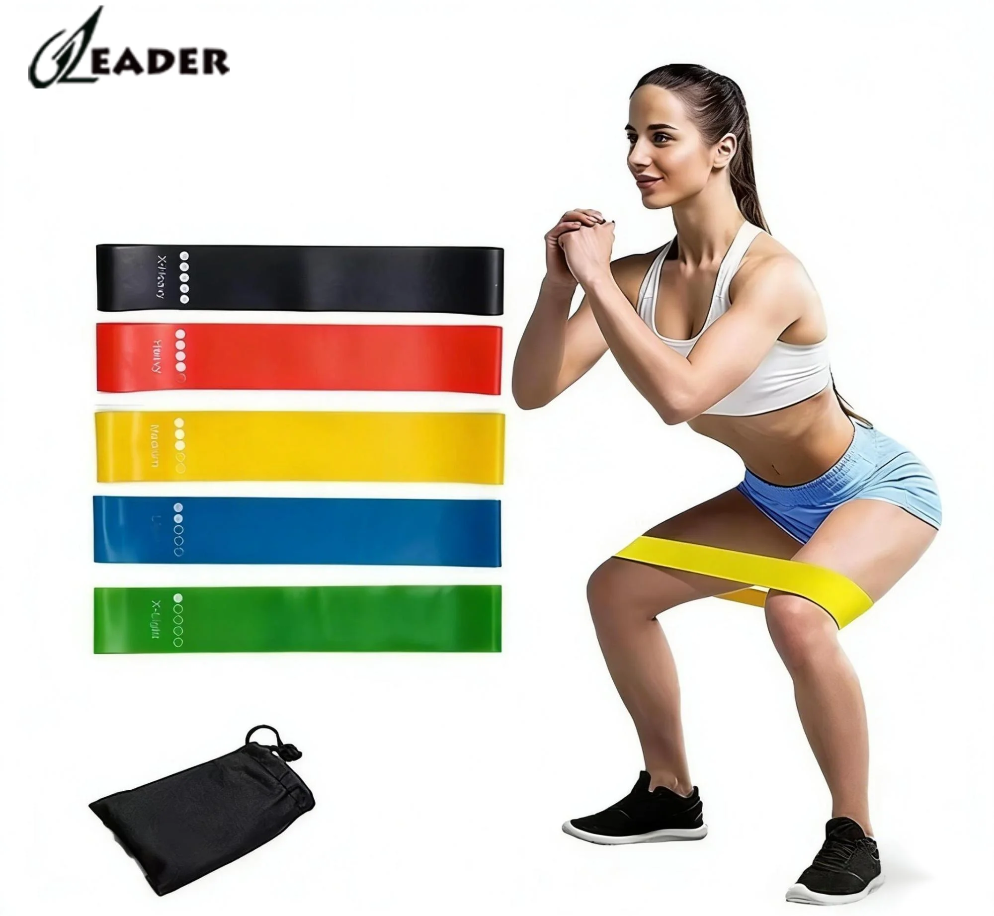 Wholesale Elastic Fitness Custom Logo Printed TPE Latex Resistance Band Set