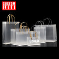 Custom Logo Waterproof Transparent Pvc Plastic Shopping Cosmetic Button Bag Tote Bag