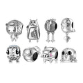 Real 925 Sterling Silver Animal Series Lion/bear/ostrich Beads Charm Fit Women Charm Bracelets Bangle DIY Supplies for Jewelry
