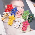 Fashion Personality Natural Simple Bohemia Double Flower Stud Earrings