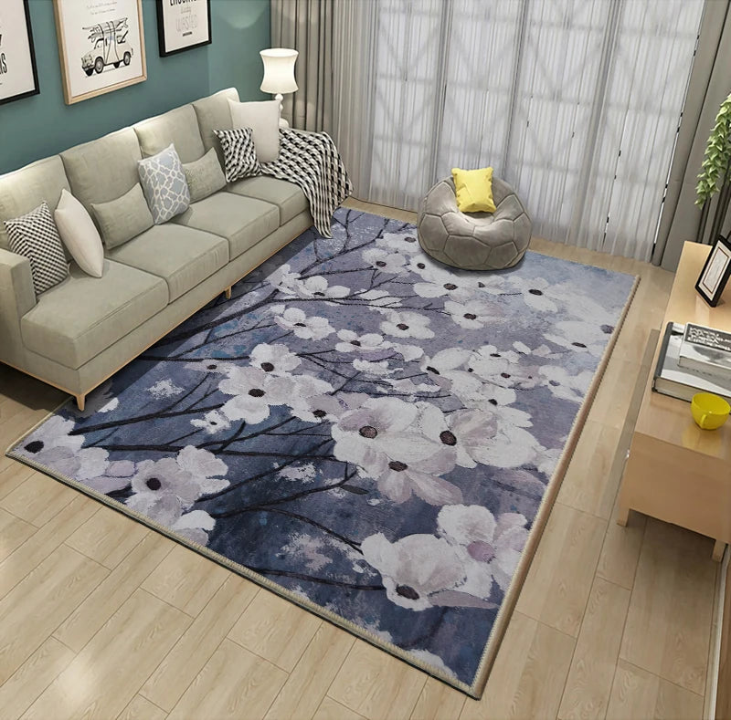 Custom Carpet Polyester Anti slip Flower Floor Area Rugs 3d Living Room Carpets Rugs