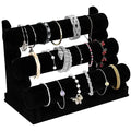 Whosale 3 Tier T bar Velvet Jewelry Displays for Bangles Necklace Watches Elegance Portable Headband Bracelets Display Stands