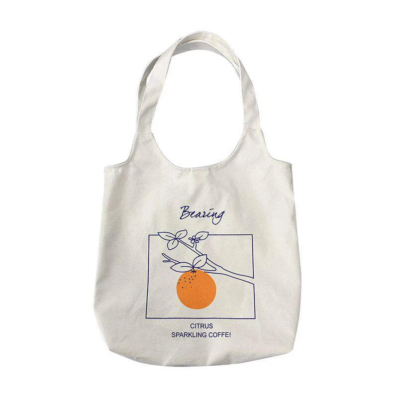 Ruthbag Customisable Medium Heat Transfer Large Capacity Canvas Cotton Tote Bag Casual Classic Letter Pattern Long Women's