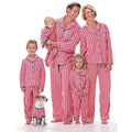 2026 Unisex Soft Striped Button Christmas Pajamas Outfits Long Sleeve Parent-Child Home Wear Turn-Down Collar Fashionable Winter