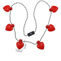 LED Light up Heart-Shaped Bulb Necklace for Lover's Day Party Decorations
