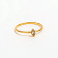 Wholesale 18K Gold Plated Dainty Eye Zirconia Stainless Steel Ring Fashionable Gemstone Rings with Oval Cut Diamond for Women