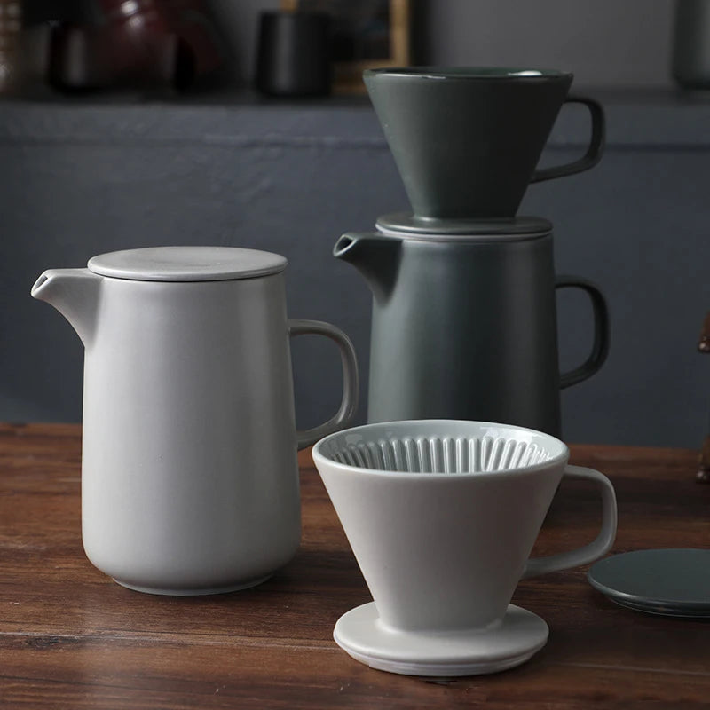 Lmellow Ceramic Reusable Coffee Filter Hand-Driven Espresso Coffee Dripper for Brewing for Tea Sets