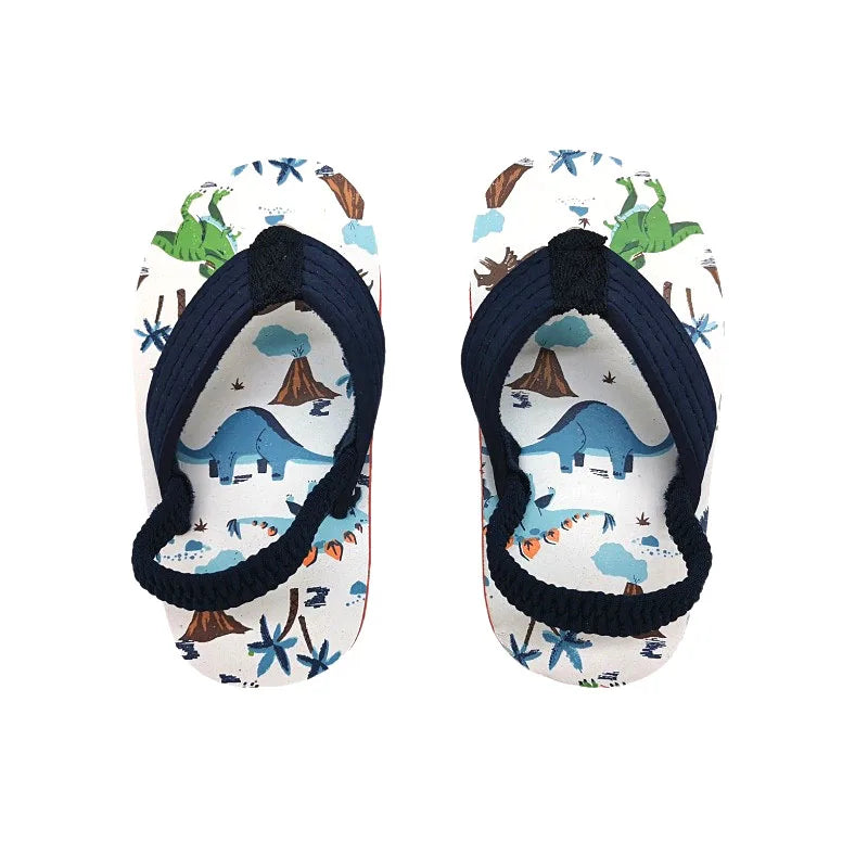 New Children's Summer Flip-flops Printed Beach Shoes Kids Sandals