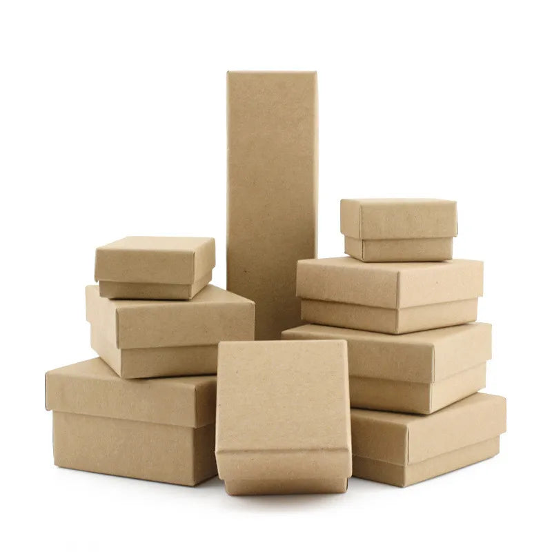 Kraft Paper Jewelry Box Earring Bracelet Ring Necklace Gift Packaging Box