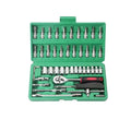 46pcs 1/4 Inch Drive Metric Socket Ratchet Wrench Set Hand Operated Mechanic Tools Kit Storage Case for Automotive Repair MegaBDM