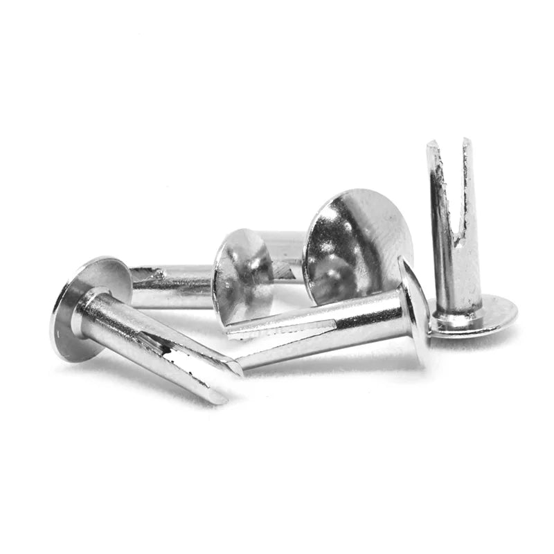 China Supplier 3.5mm Aluminium Nickel Plated Metal Split Bifurcated Rivet for Bag
