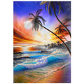 LS 5D Printed Acrylic DIY Full Diamond Painting Sunset for Beach Embroidery Kit Home Decoration Crafts 30*40cm