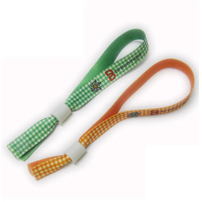 Customized  Printing LOGO Bracelets Silkprinting Heat-transferred Printing Weaving Bracelets Eco  Fabric  Wristbands