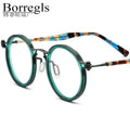 Borregls Acetate Titanium Glasses Frame Men 2025 New Brand Designer Vintage Retro Round Eyeglasses Women Optical Eyewear 185693