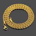 Duyizhao 3mm Hip Hop Stainless Steel Rope Chain  Twist Chunky Black Link Chain 10k Filled Gold  Men's Necklace Design Jewelry
