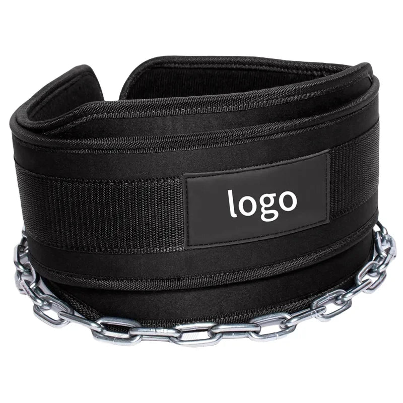 Custom Home Exercise Gym Dip Belt with Chain Protective Nylon Weight Lifting Fitness Equipment for Adults