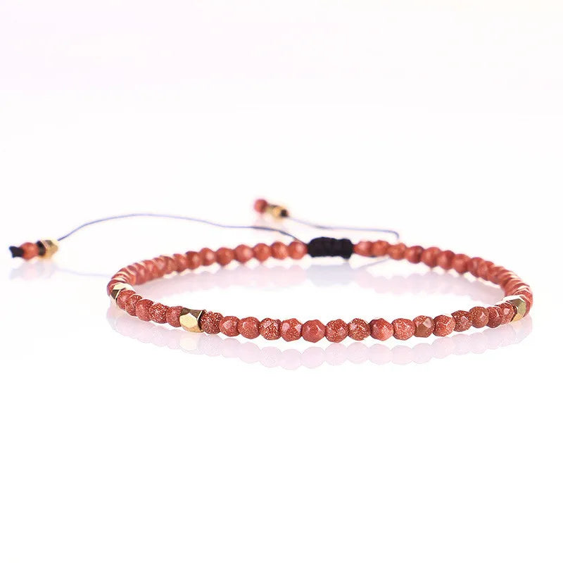 Newe Popular Fashion Women Faceted Stone Beads Bracelets Natural Adjustable Handmade Jewelry Bracelet