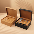 Custom Logo PU Leather Interior Protective Dustproof Watch Flip Packing Box for Watch Cufflinks Pen