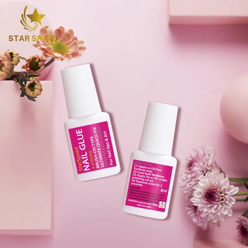 Hot Sales Fast Dry Wholesale Brush on Nail Glue for Nail Tips Professional Fast Drying Bond Wholesale Brush on Nail Glue