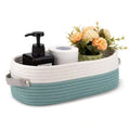 MSH Bathroom Storage Basket Oval Cotton Rope Bin for Towels & Toiletries