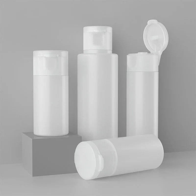 Custom Printing PE Bottle Cosmetics Personal Care clear Lotion Bottle with Flip Cap 100 ml Plastic Bottles