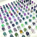 2CM Wholesale rainbow Fluorite Mushroom Natural Gemstone Crystal Carving Mini Mushroom for Sale