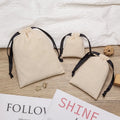Customized Cotton Drawstring Gift Bags Screen-Printed Canvas Folding Pouch for Crafts with Stickers
